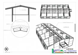 สร้างบ้านพักพนักงาน ชั้นเดียว สไตล์รีสอร์ท ด้วยผนังEPS Isowall Sandwich panel  ระบบบ้านสำเร็จรูป