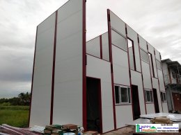สร้างบ้านพักพนักงานสองชั้น สไตล์รีสอร์ท ด้วยผนังEPS Isowall Sandwich panel ระบบบ้านสำเร็จรูป