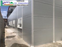 สร้างออฟฟิศสำเร็จรูป สร้างโกดังขนาดเล็ก ด้วยผนัง Isowall EPS Sandwich Panel ราคาถูก