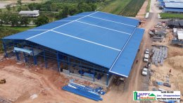 รับสร้างโรงงานขนาดใหญ่ 4,000 ตรม. (50x80 ม.) ระบบสำเร็จรูป โดยผู้เชี่ยวชาญ | Happy Meebaan