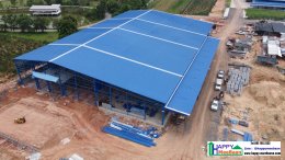 รับสร้างโรงงานขนาดใหญ่ 4,000 ตรม. (50x80 ม.) ระบบสำเร็จรูป โดยผู้เชี่ยวชาญ | Happy Meebaan