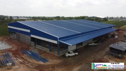 รับสร้างโรงงานขนาดใหญ่ 4,000 ตรม. (50x80 ม.) ระบบสำเร็จรูป โดยผู้เชี่ยวชาญ | Happy Meebaan