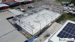 Large factory construction, Affordable warehouse construction, Steel structure installation, Wide Flange column structure, Wide Flange roof 