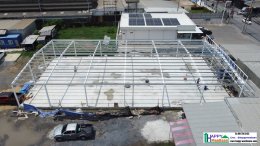 Large factory construction, Affordable warehouse construction, Steel structure installation, Wide Flange column structure, Wide Flange roof 
