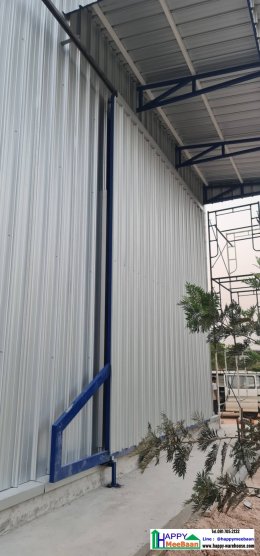 สร้างโกดังเก็บสินค้า ลดความร้อน ใช้หลังคา Sandwich Panel /EPS โครงสร้างเหล็กกล่อง ราคาถูก