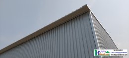 สร้างโกดังเก็บสินค้า ลดความร้อน ใช้หลังคา Sandwich Panel /EPS โครงสร้างเหล็กกล่อง ราคาถูก