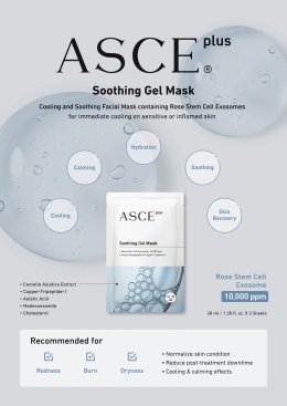 Update สกินแคร์มาร์คหน้าแผ่น Facial Sheet Mask: ASCE Plus Soothing Gel Mask ดูแลผิวหลังเลเซอร์รักษาหลุมสิว 
