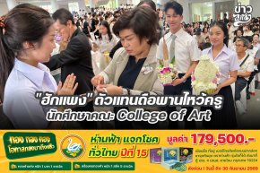 "ฮักแพง" ตัวแทนถือพานไหว้ครู นักศึกษาคณะ College Of Art