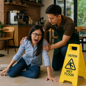 ลูกค้าลื่นล้มในร้าน  ใครรับผิดชอบ? ธุรกิจยุคใหม่ต้องมีประกัน Public Liability หรือไม่?