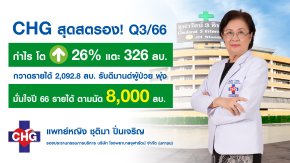 CHG มั่นใจ ผลงานทั้งปีโต 20% แตะ 8 พันล้านบาท หลัง 9 เดือนรายได้แตะ 5.6 พันล้านบาท 
