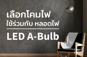 เลือกโคมไฟ ใช้ร่วมกับหลอดไฟ LED A-Bulb E27