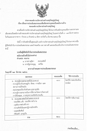 เรื่อง เลื่อนการประเมินสมรรถนะเพื่อเลือกสรรบุคคลเป็นพนักงานจ้างขององค์การบริหารส่วนตำบลทุ่งใหญ่