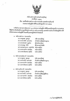 เรื่อง แต่งตั้งพนักงานสำรวจ พนักงานประเมิน และพนักงานเก็บภาษี
