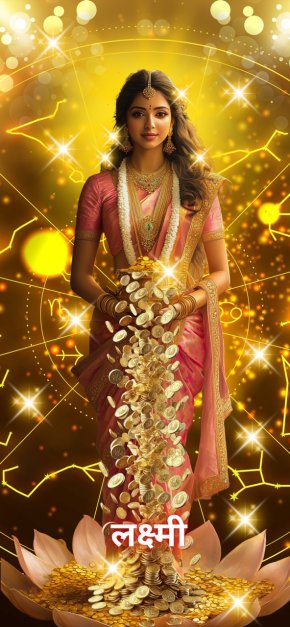 Lakshmi pattern wallpaper Model to support luck and receive wealth