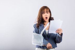 ผู้หญิงกำลังตกใจกับค่ารักษาพยาบาลเอกชน