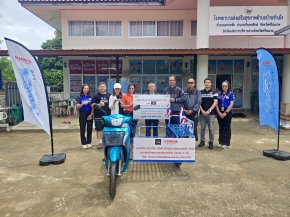 ไทยยามาฮ่า ร่วมสนับสนุนการปฏิบัติงานด้านสาธารณสุข มอบรถจักรยานยนต์ยามาฮ่าฟินน์ พร้อมพ่วงข้าง แก่โรงพยาบาลส่งเสริมสุขภาพตำบลชำเม็ง จังหวัดศรีสะเกษ