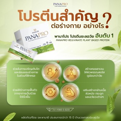 PANAPRO โปรตีนพืชชะลอวัย 2 แถม 2 พร้อมโปรแกรมตรวจสุขภาพฟรี