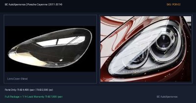 ฝาครอบเลนส์ไฟหน้า Porsche Cayenne (2011-2014) - 958.1 (Gen 2 โฉมแรก)