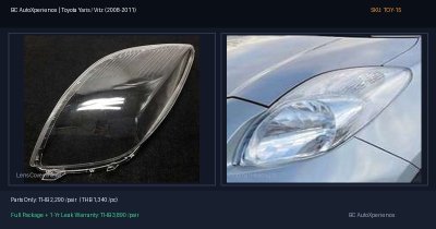 ฝาครอบเลนส์ไฟหน้า Toyota Yaris / Vitz (2008-2011) - Gen 1 (NCP91)