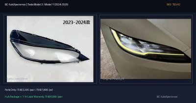 ฝาครอบเลนส์ไฟหน้า Tesla Model 3 / Model Y (2024-2025) - Highland / New Refresh