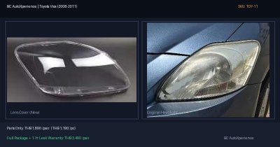 ฝาครอบเลนส์ไฟหน้า Toyota Vios (2008-2011) - Gen 2