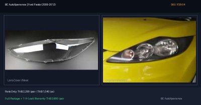 ฝาครอบเลนส์ไฟหน้า Ford Fiesta (2009-2012) - Pre-facelift