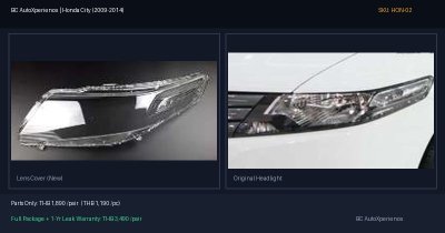 ฝาครอบเลนส์ไฟหน้า Honda City (2009-2014) - Gen 5