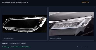 ฝาครอบเลนส์ไฟหน้า Honda Accord (2016-2018) - G9 MC (Full LED)
