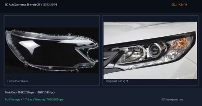 ฝาครอบเลนส์ไฟหน้า Honda CR-V (2012-2014) - Gen 4 Pre-facelift