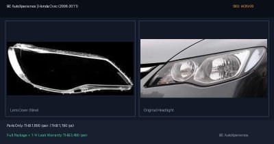 ฝาครอบเลนส์ไฟหน้า Honda Civic (2006-2011) - FD (นางฟ้า)