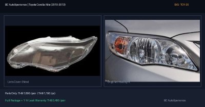 ฝาครอบเลนส์ไฟหน้า Toyota Corolla Altis (2010-2013) - Minor Change (E140)