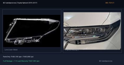 ฝาครอบเลนส์ไฟหน้า Toyota Alphard (2015-2017) - Gen 3 (AH30 Pre-facelift)