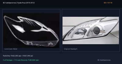 ฝาครอบเลนส์ไฟหน้า Toyota Prius (2010-2012) - Halogen SL