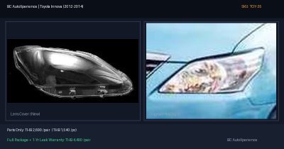 ฝาครอบเลนส์ไฟหน้า Toyota Innova (2012-2014) - Champ Facelift