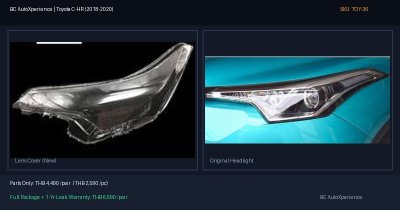 ฝาครอบเลนส์ไฟหน้า Toyota C-HR (2018-2020) - โฉมแรก