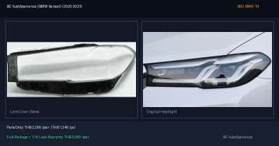ฝาครอบเลนส์ไฟหน้า BMW Series 5 (2020-2023) - G30 / G31 LCI (ไฟ L-shape)