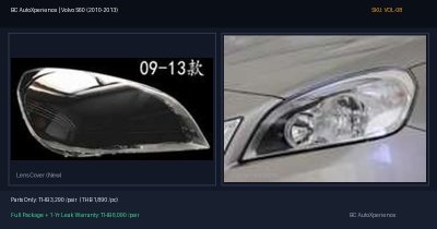 ฝาครอบเลนส์ไฟหน้า Volvo S60 (2010-2013) - Gen 2 Pre-facelift