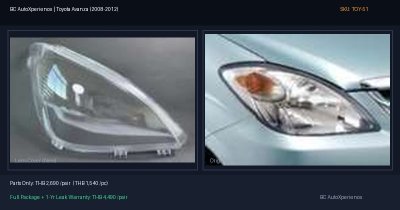 ฝาครอบเลนส์ไฟหน้า Toyota Avanza (2008-2012) - Gen 1 Facelift
