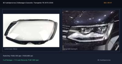 ฝาครอบเลนส์ไฟหน้า Volkswagen Caravelle / Transporter T6 (2015-2020) - T6 Van