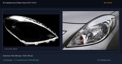 ฝาครอบเลนส์ไฟหน้า Nissan Almera (2011-2013) - N17 โฉมแรก