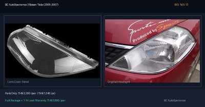 ฝาครอบเลนส์ไฟหน้า Nissan Tiida (2005-2007) - C11 โฉมแรก