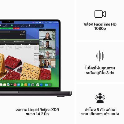 Apple MacBook Pro 14 : M3 Pro chip 11C CPU/14C GPU/18GB/512GB Space Black (2023) Eng-Keyboard