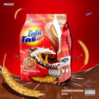 เครื่องดื่มมอลล์สกัดรสช็อคโกแลตปรุงสำเร็จชนิดผง โคโค่ โคริ 3in1