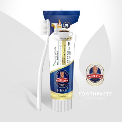 ยาสีฟันสมุนไพร ขจัดคราบบุหรี่ ชา กาแฟ ตราโรเจอร์ 75 ml.