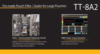 PACRAFT-TT-8A2- Pre-made Pouch Filler / Sealer for Large Pouches