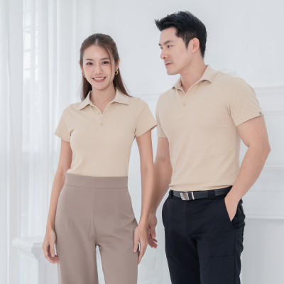 [ไม่มีโลโก้] HPYT DryTech Slim Fit Polo For Her "สีเบจ"