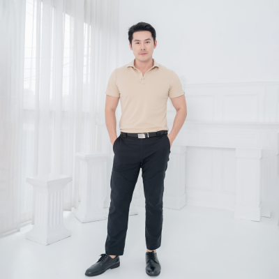 [ไม่มีโลโก้] HPYT DryTech Slim Fit Polo For Him "สีเบจ"