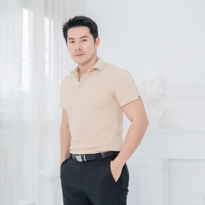 [ไม่มีโลโก้] HPYT DryTech Slim Fit Polo For Him "สีเบจ"