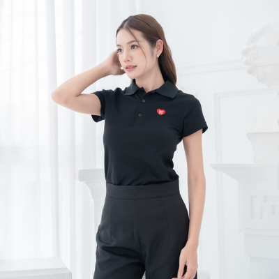 HPYT DryTech Slim Fit Polo For Her "สีดำ"