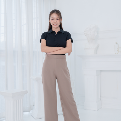 [ไม่มีโลโก้] HPYT DryTech Slim Fit Polo For Her "สีดำ"